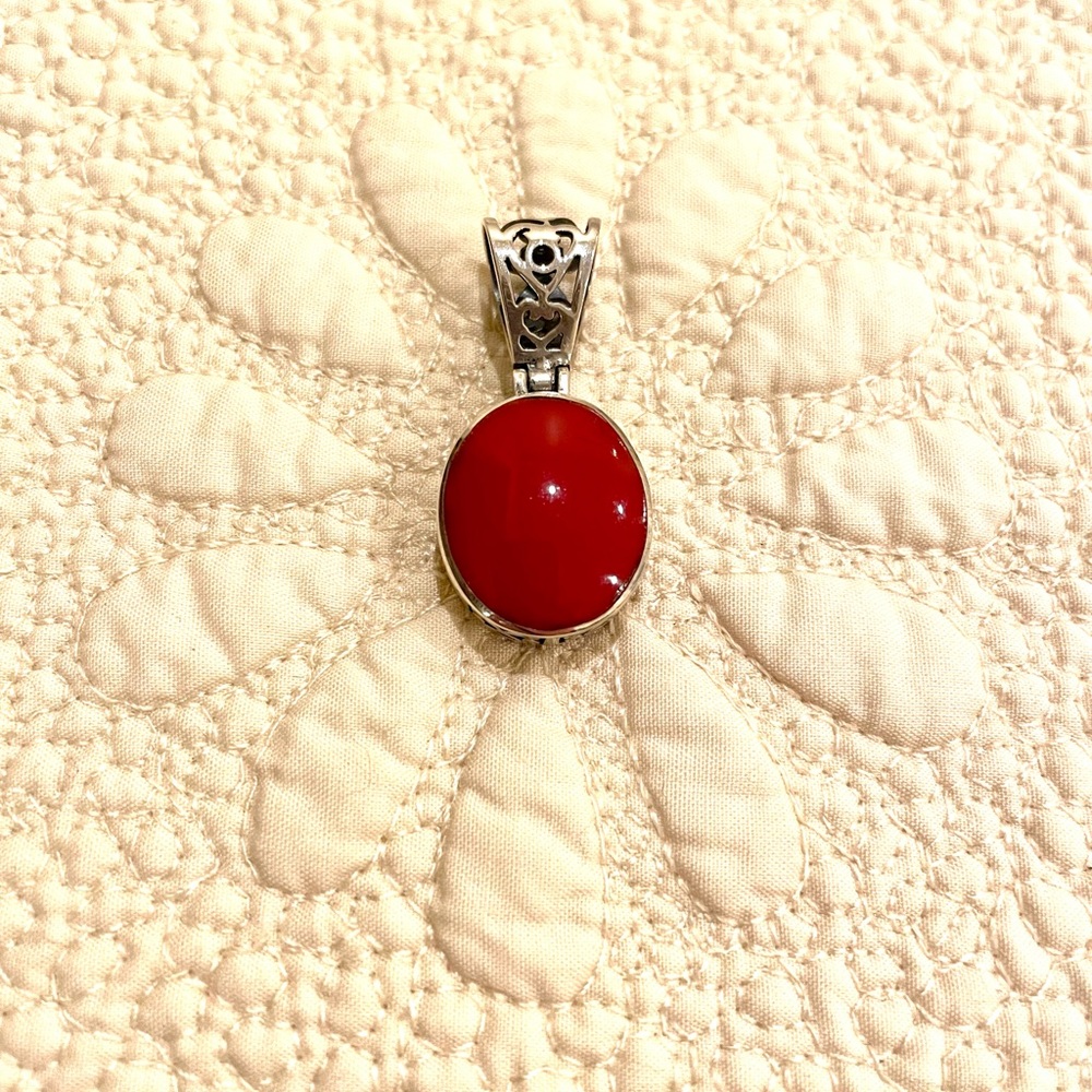 Silpada silver filigree reversible pendant